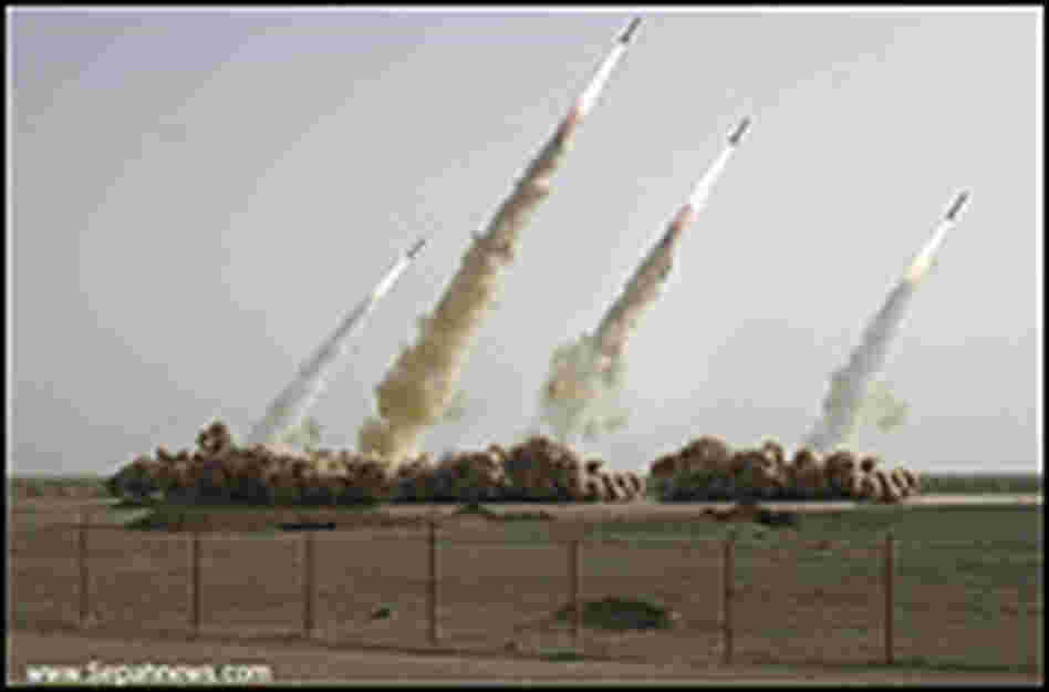 Image showing four missiles being launched.