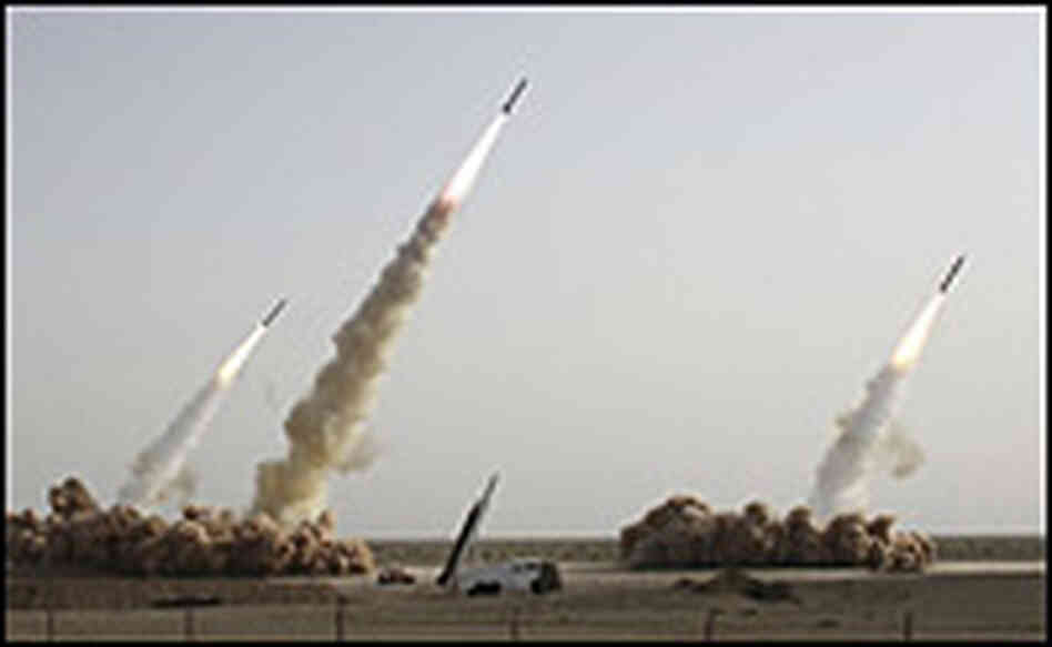 An image showing three missiles being launched.