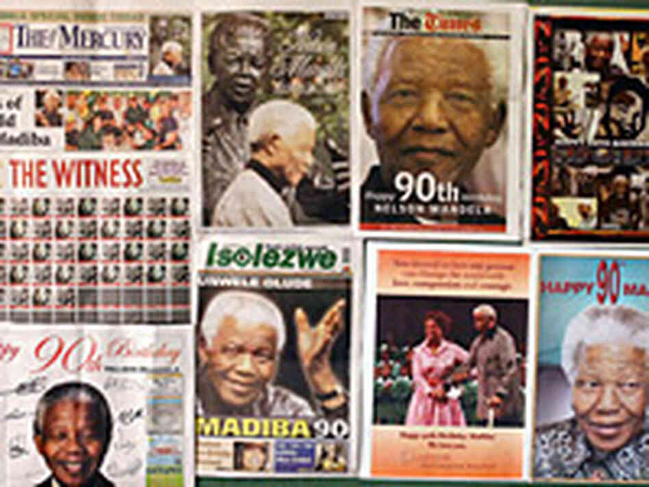 Front pages of South African newspapers.