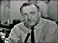 Walter Cronkite announces the death of President Kennedy.