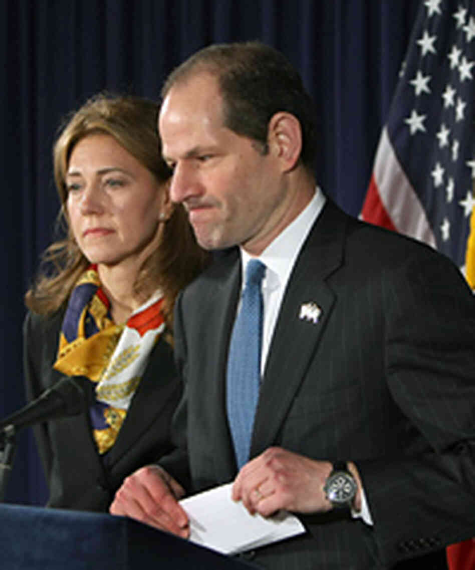 New York Gov. Eliot Spitzer announces his resignation with his wife, Silda, at his office. New York Gov. Eliot Spitzer announces his resignation with his wife, Silda, at his office.