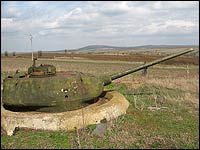 The turret of a Soviet T-34 tank