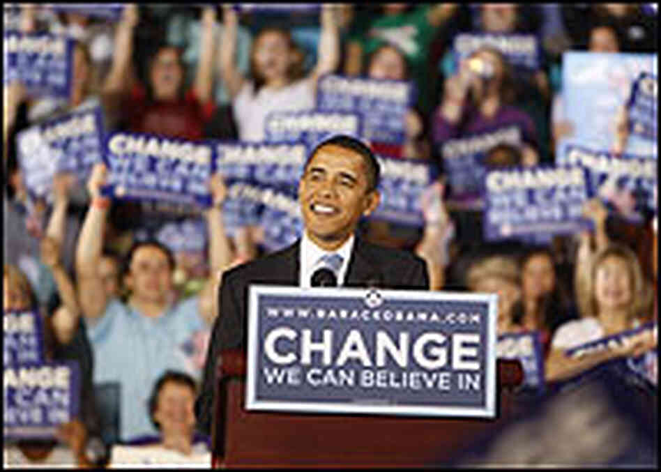 Sen. Barack Obama delivers his victory speech following the North Carolina primary. Sen. Barack Obama delivers his victory speech following the North Carolina primary.