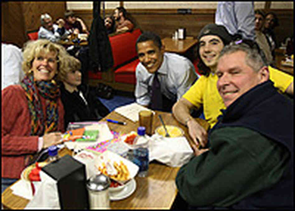 Illinois Sen. Barack Obama poses with a family in Pennsylvania. Illinois Sen. Barack Obama poses with a family in Pennsylvania.