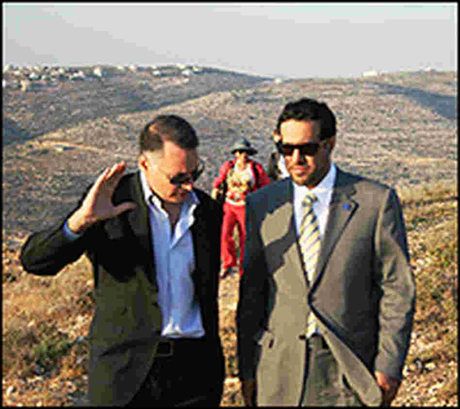 Bashar al Masri and Ghanim Bin Saad Al Saad at Rawabi.