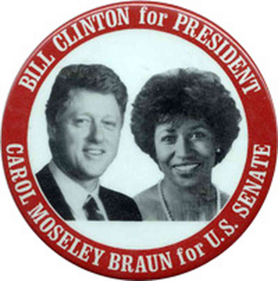 Bill Clinton/Carol Moseley Braun button Bill Clinton/Carol Moseley Braun button