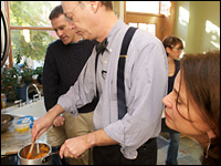 Chris Kimball cooks — under close supervision.