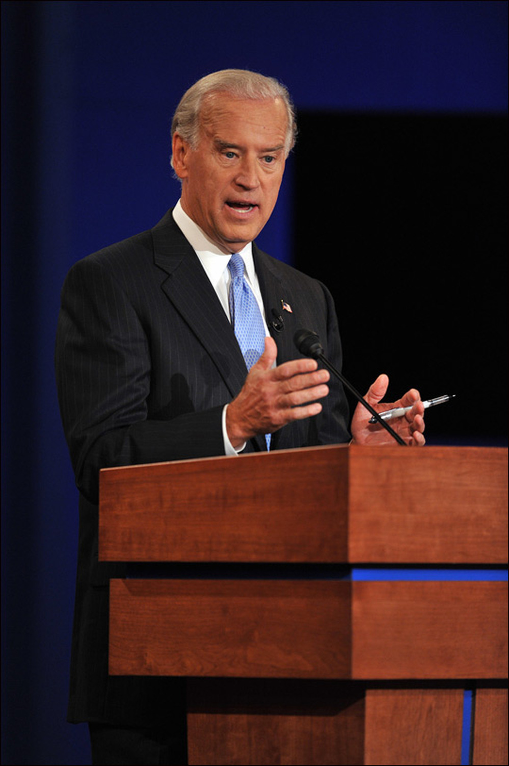 Joe Biden talks during the debate