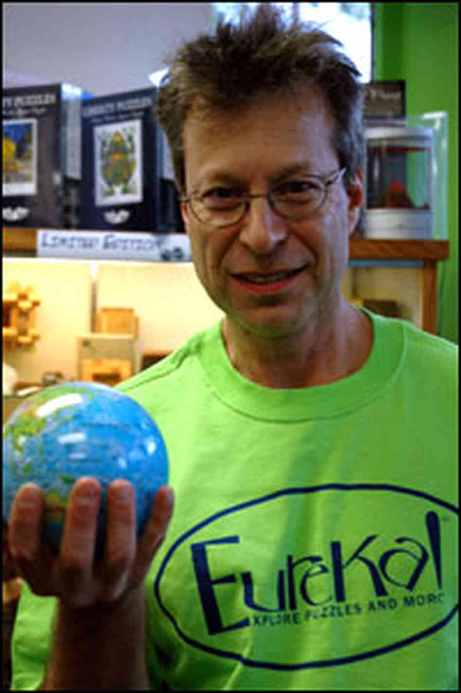 David Leschinsky at Eureka, the puzzle and game store he founded in Brookline, Mass. David Leschinsky at Eureka, the puzzle and game store he founded in Brookline, Mass.