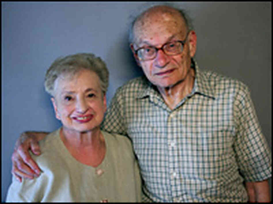 Ben and Bernice Finn at StoryCorps in New York City. When they met, Bernice was a bookkeeper.