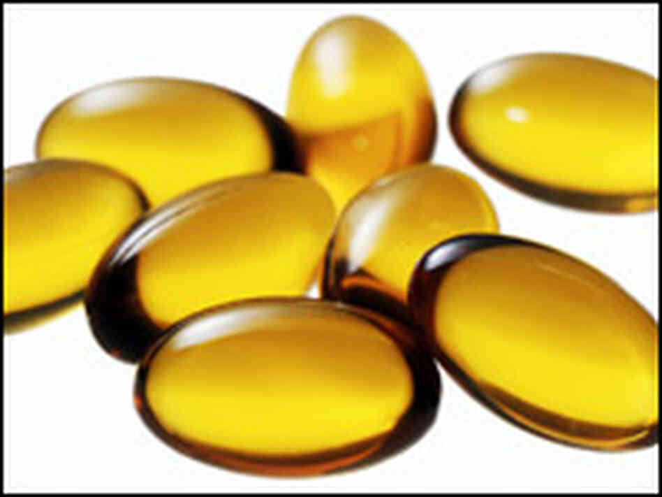 Vitamin E capsules. Vitamin E capsules.