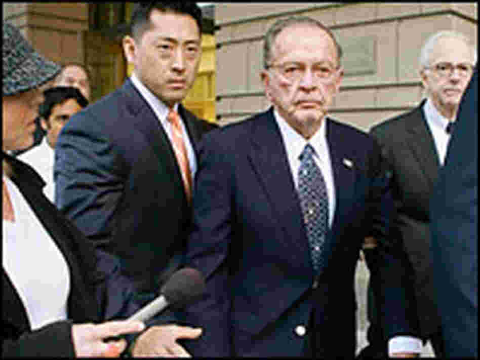Sen. Ted Stevens leaves the federal courthouse after his conviction.