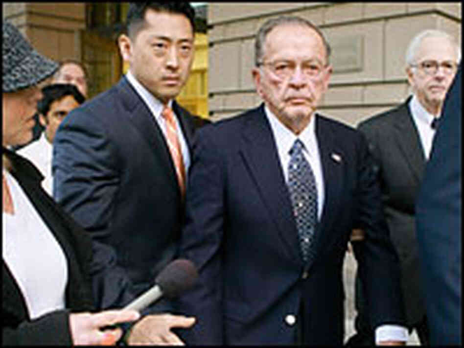 Sen. Ted Stevens leaves the federal courthouse after his conviction.
