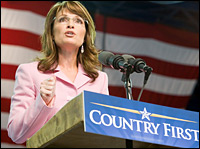 Republican vice presidential candidate Sarah Palin speaks during a campaign rally at the Silver Spurs Arena in Kissimmee, Fla., on Sunday.