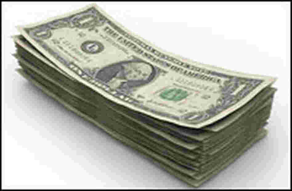 A stack of $1 bills