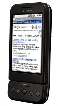 The G1 phone created by Google and T-Mobile