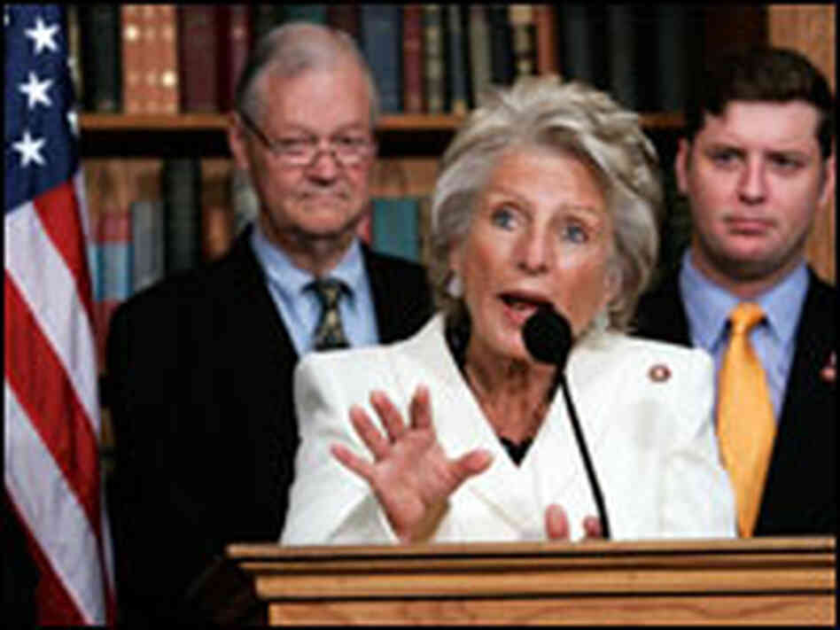 Rep. Jane Harman speaks at a press conference
