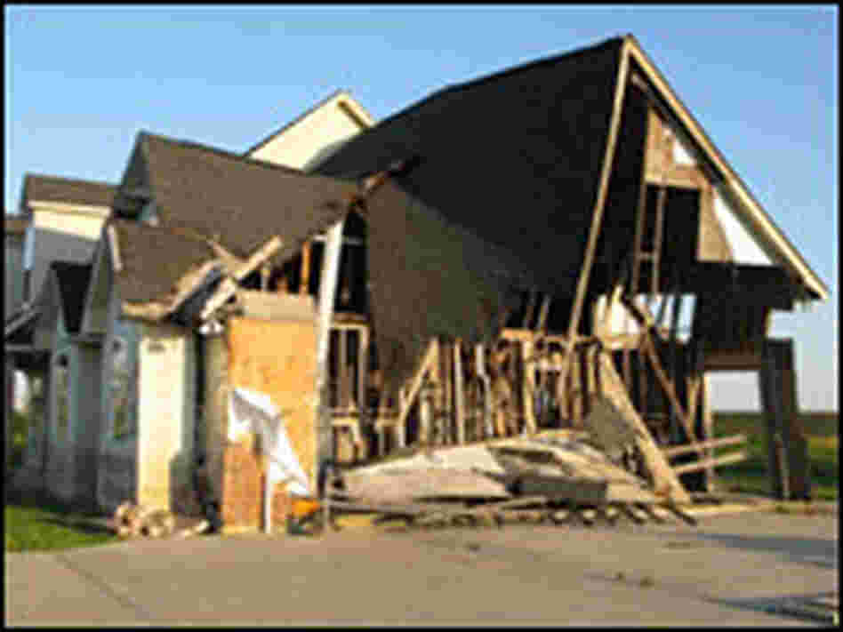 Damaged house alone the Louisiana highway