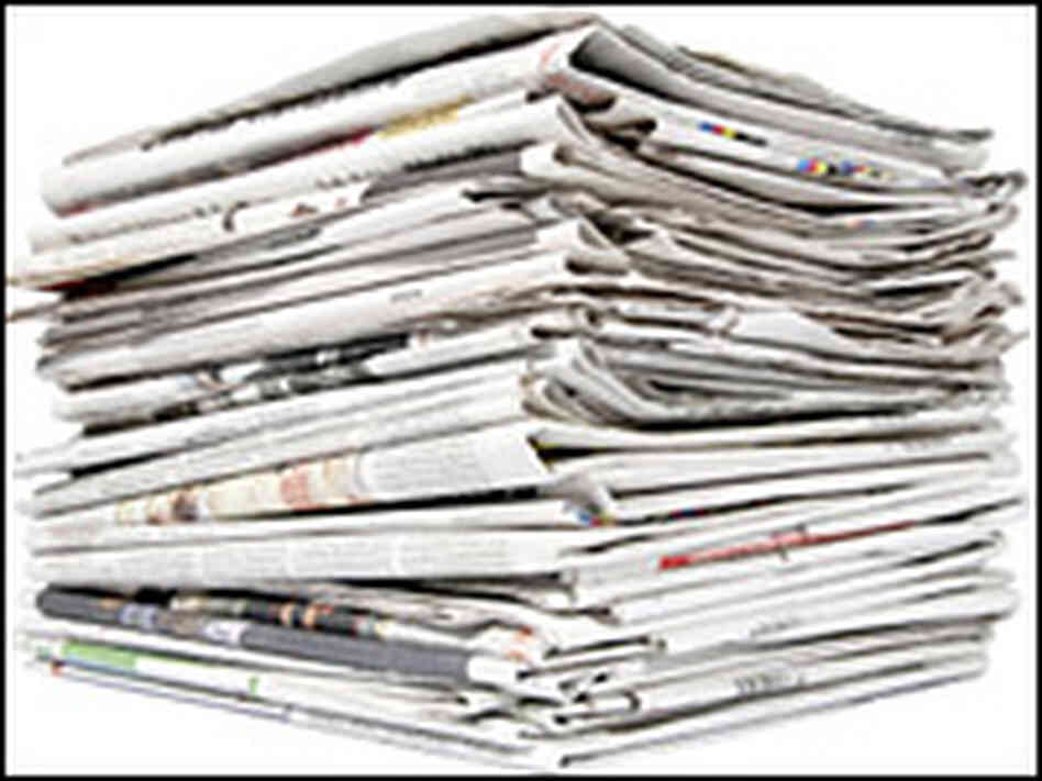 A pile of newspapers.