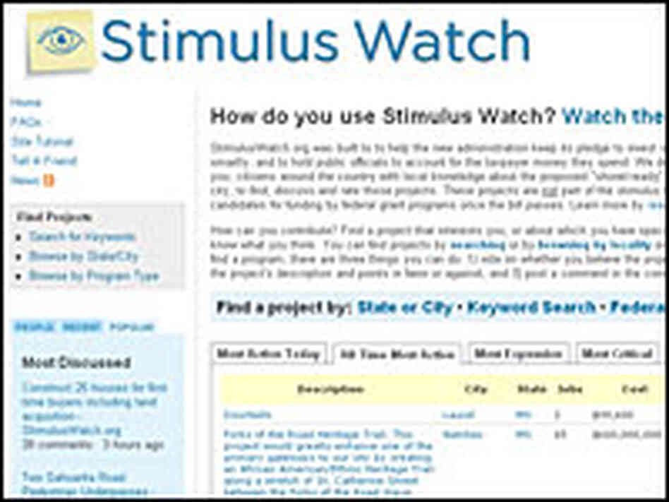 Frame grab from www.stimuluswatch.org