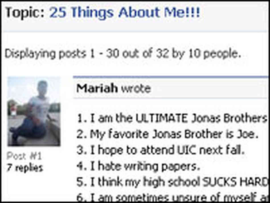'25 Things About Me' Facebook List '25 Things About Me' Facebook List