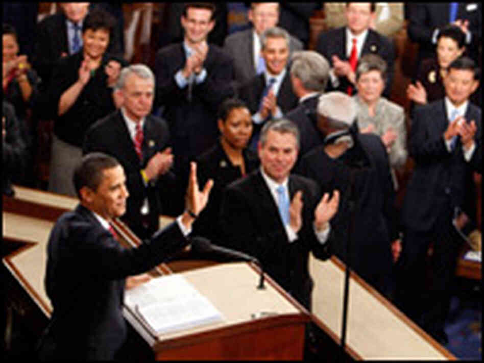 President Obama waves as he prepares to deliver his address to a joint session of Congress President Obama waves as he prepares to deliver his address to a joint session of Congress