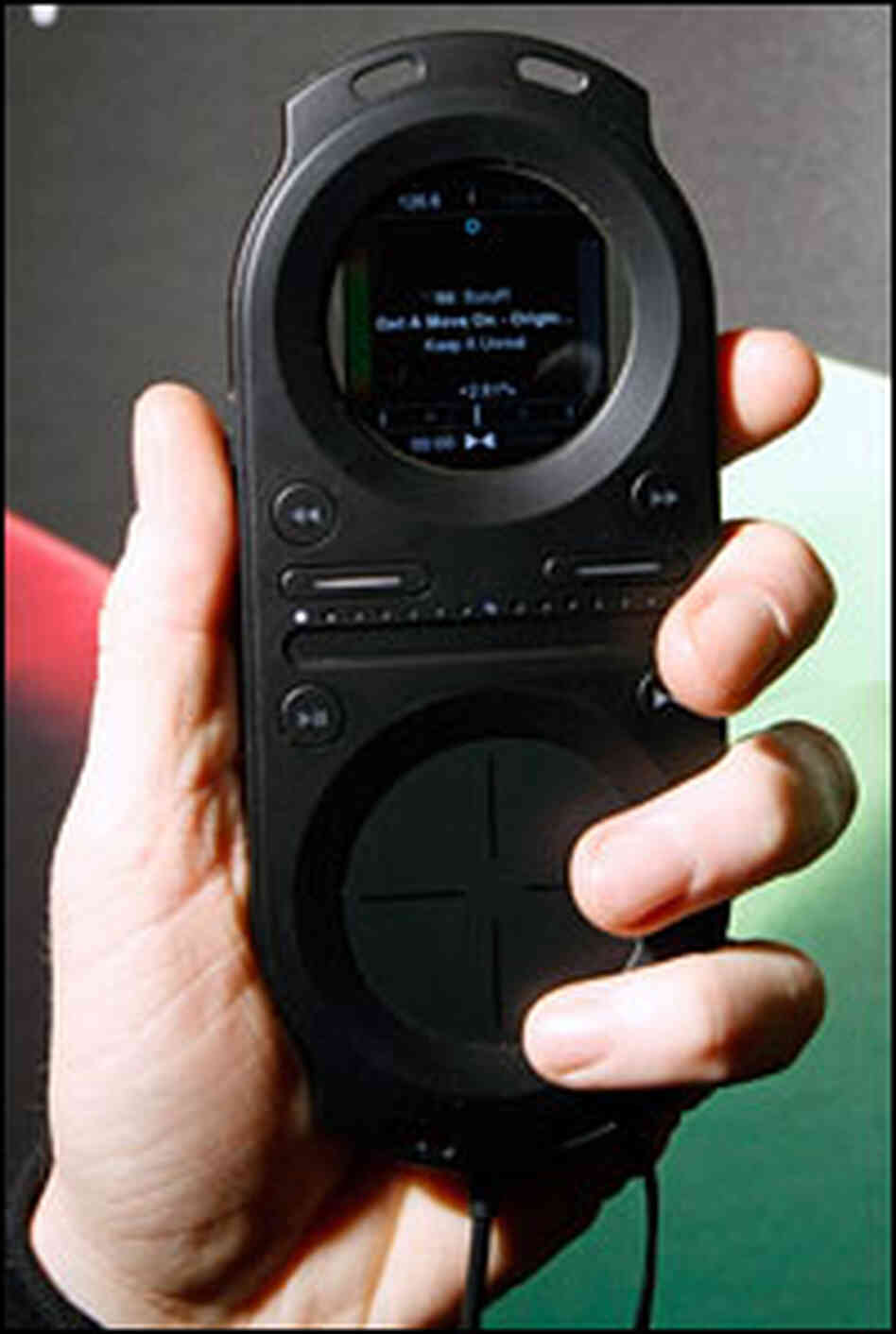 A Pacemaker portable DJ system by Swedish company Tonium is displayed at the show. A Pacemaker portable DJ system by Swedish company Tonium is displayed at the show.