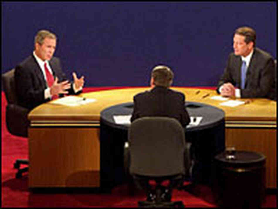 Democratic presidential nominee Al Gore debates with Bush Oct. 11, 2000, in Winston-Salem, N.C.