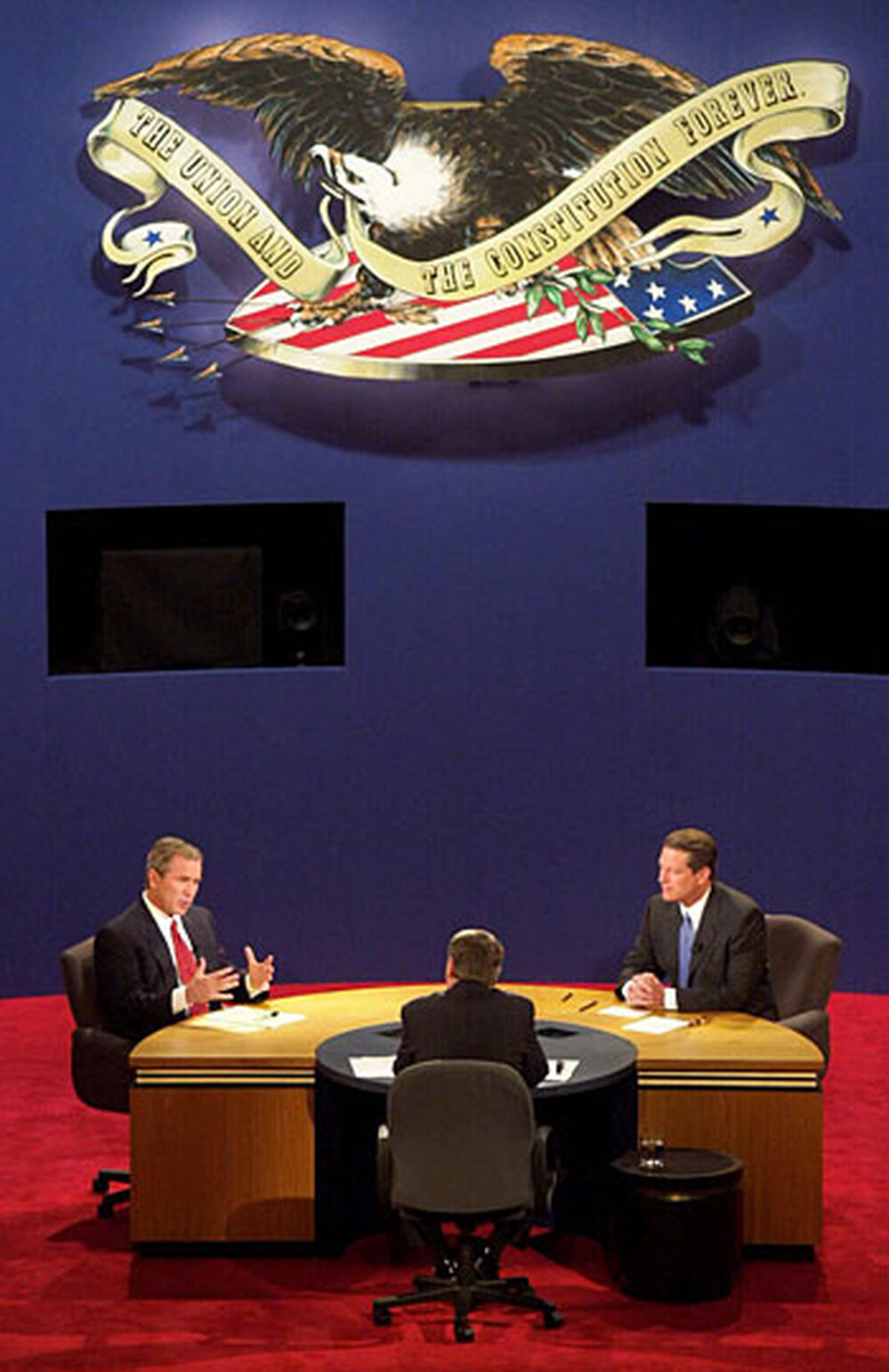 Democratic presidential nominee Al Gore debates with Bush Oct. 11, 2000, in Winston-Salem, N.C.