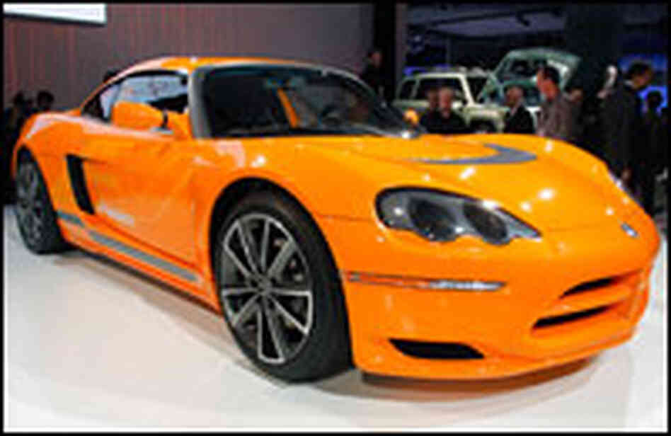The new Dodge Circuit EV electric concept vehicle is displayed at the Detroit auto show.