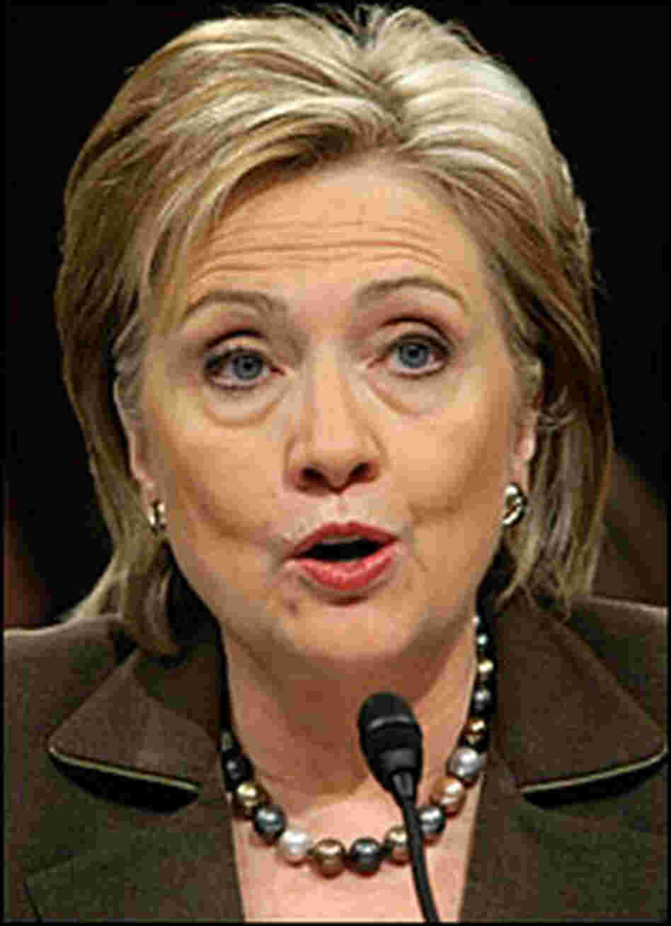 Hillary Clinton at her confirmation hearing. Hillary Clinton at her confirmation hearing.