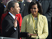 President Obama takes the oath of office