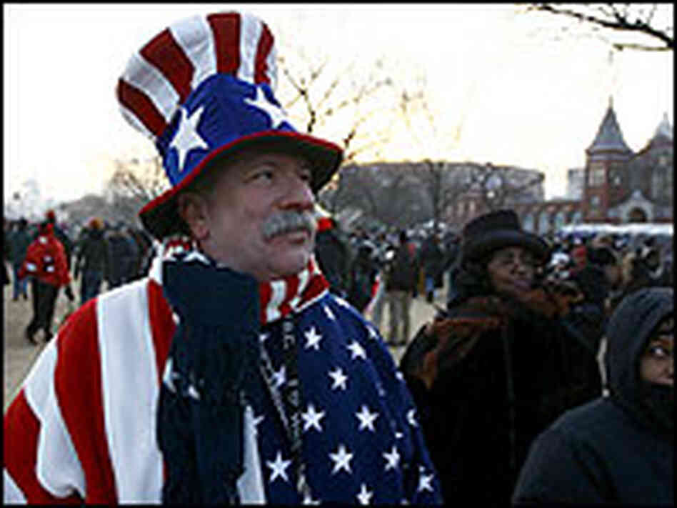 At the National Mall, Jerry Dufault, 59, of Chicago says 'I am a Republican. And this is fantastic!'