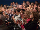 Audience members applaud at the Jan. 13 'Intelligence Squared' debate. Audience members applaud at the Jan. 13 'Intelligence Squared' debate.