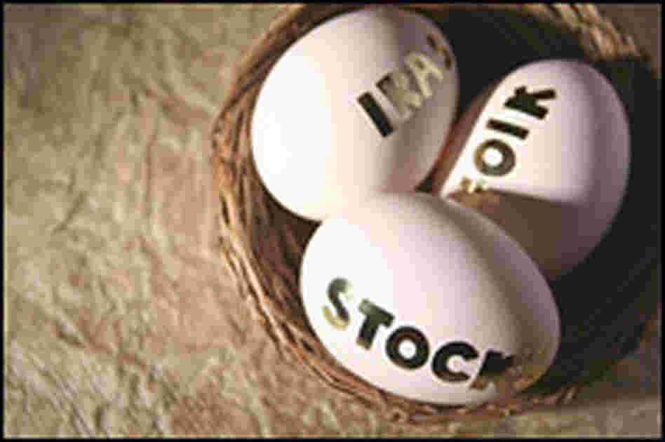 A photo illustration of a retirement 'nest egg.'