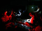 Marines clean their weapons. Marines clean their weapons.