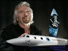 Sir Richard Branson With Spaceship Sir Richard Branson With Spaceship
