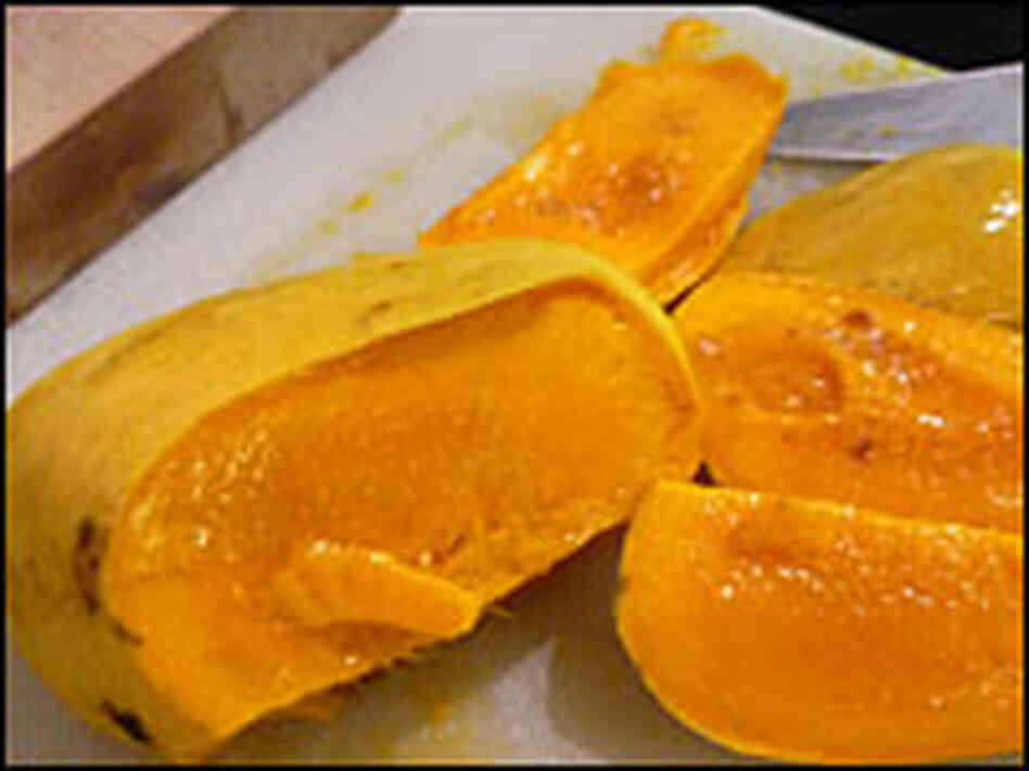 A sliced Alphonso mango
