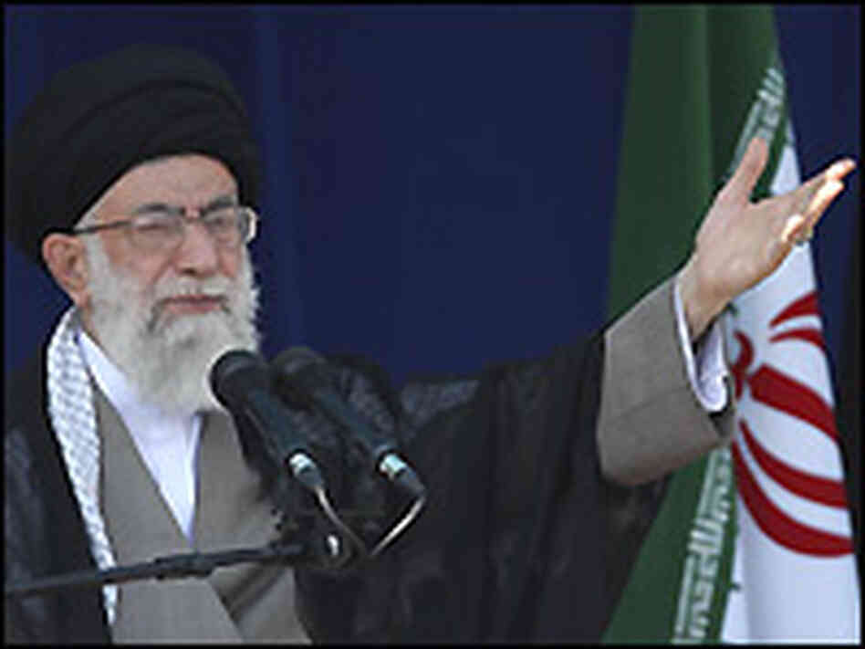 Iranian supreme leader Ayatollah Ali Khamenei delivers a speech just outside Tehran, Iran.
