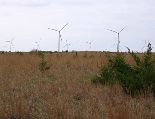 Wind turbines in Woodward, Okla.