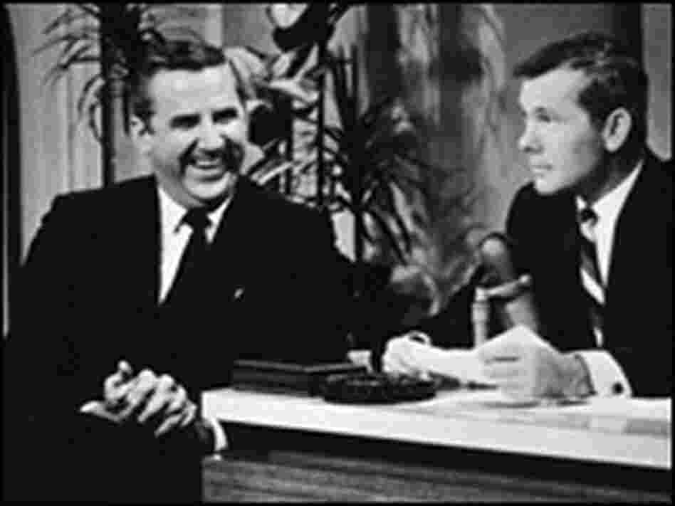 Ed McMahon shares a laugh with host Johnny Carson on the set of 'The Tonight Show' in the 1960s.