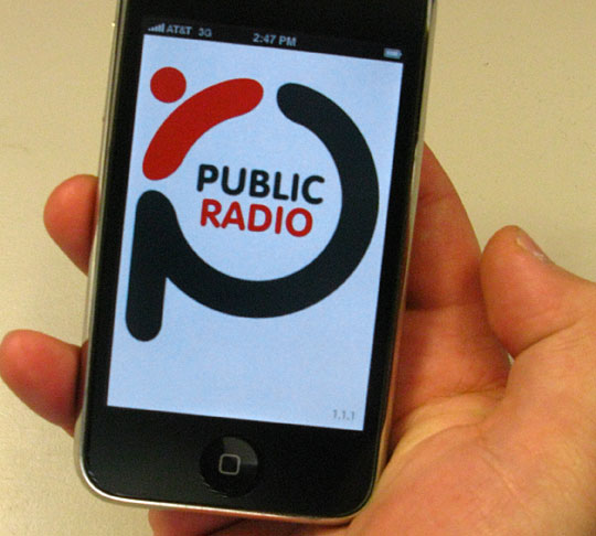 The Public Radio Tuner, displayed on an iPhone.