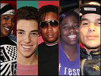 A montage of Youth Radio commentators.