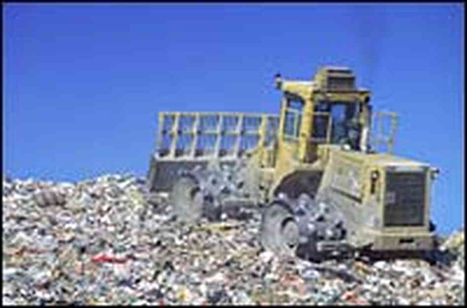 Tractor with trash Tractor with trash