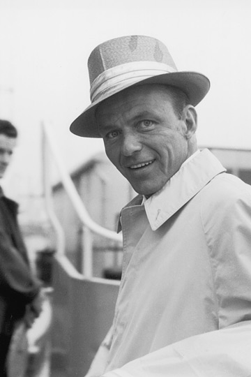 Frank Sinatra arrives in London in 1958.
