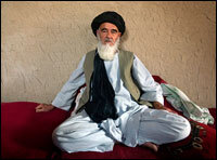 Mohammad Hanefi, head cleric of Kandahar's ulama, or council of Muslim scholars, sits in his home at the Afghan National Army compound in Kandahar. Clerics who have spoken out against the Taliban have become targets. Four clerics in Kandahar have been assassinated in the past three months.