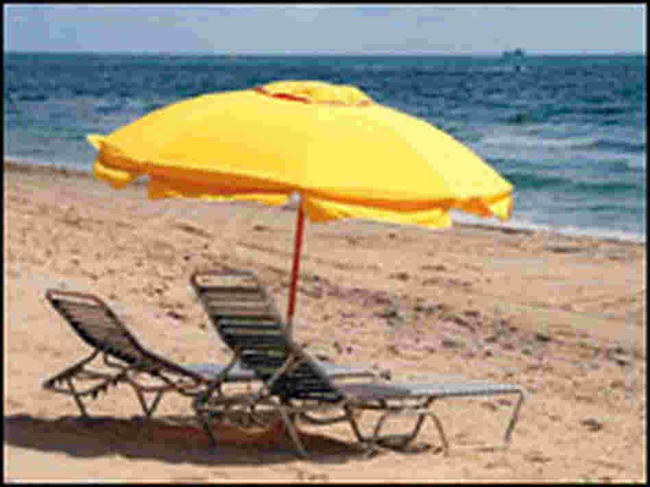 A beach umbrella