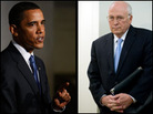 Left: President Obama at National Archives/Right: Cheney At AEI Left: President Obama at National Archives/Right: Cheney At AEI