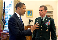 President Obama meets with Lt. Gen. Stanley McChrystal, the new U.S. commander for Afghanistan, on May 19 in the Oval Office.