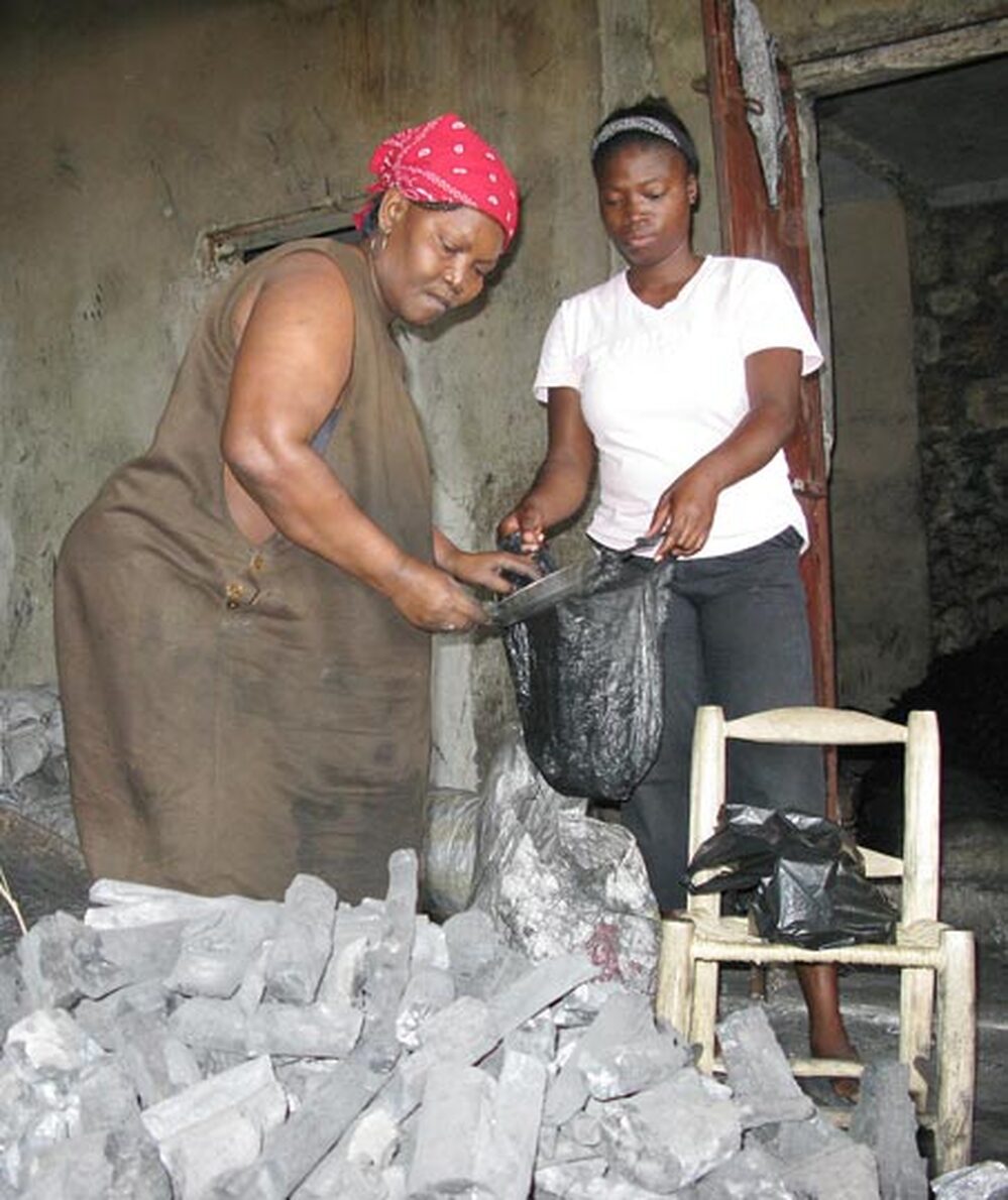 Haitian charcoal seller